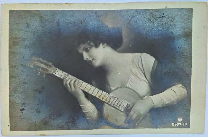 Postcrossing- Girl with a Guitar